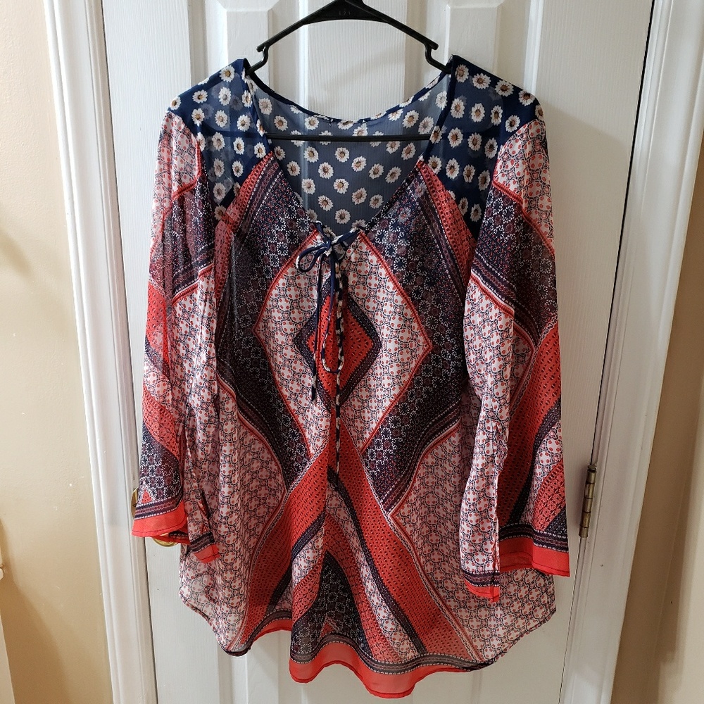 INC Blouse Chiffon Size 1X